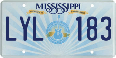 MS license plate LYL183