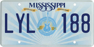 MS license plate LYL188