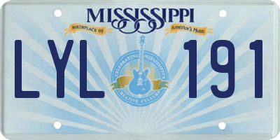 MS license plate LYL191