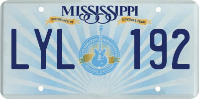 MS license plate LYL192