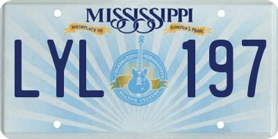 MS license plate LYL197