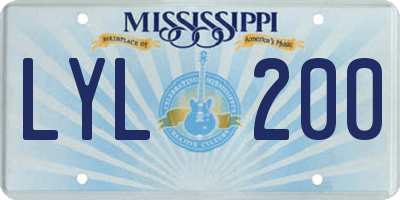 MS license plate LYL200