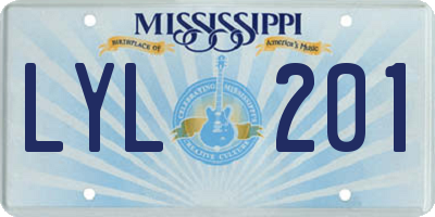 MS license plate LYL201