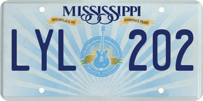 MS license plate LYL202