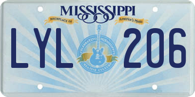 MS license plate LYL206