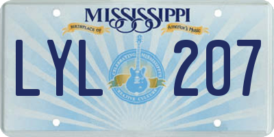 MS license plate LYL207