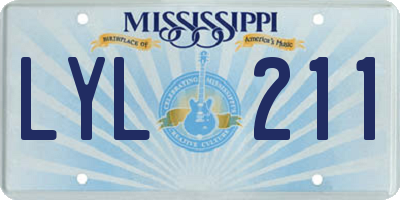 MS license plate LYL211
