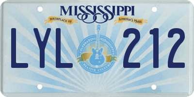 MS license plate LYL212