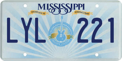 MS license plate LYL221