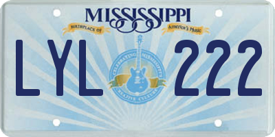 MS license plate LYL222