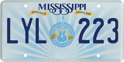 MS license plate LYL223