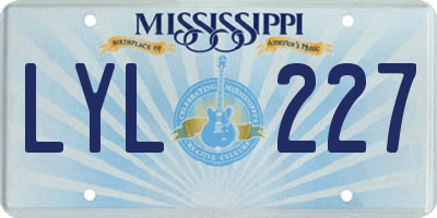 MS license plate LYL227