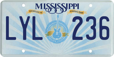 MS license plate LYL236