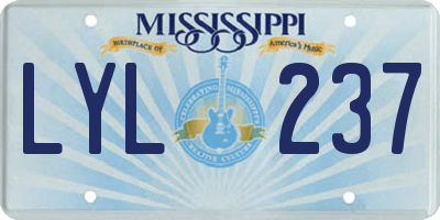 MS license plate LYL237