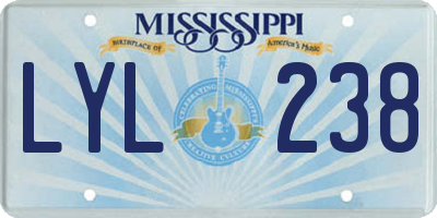 MS license plate LYL238