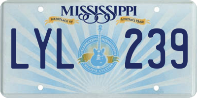 MS license plate LYL239