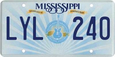 MS license plate LYL240