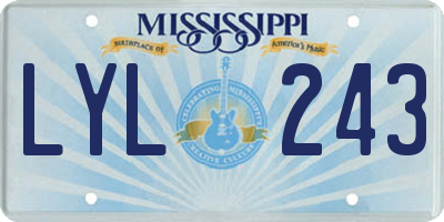 MS license plate LYL243