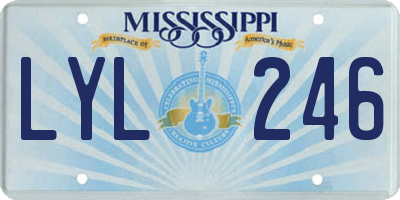 MS license plate LYL246