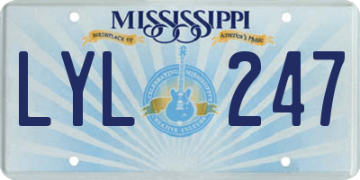 MS license plate LYL247