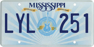 MS license plate LYL251