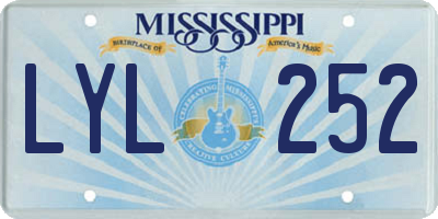 MS license plate LYL252