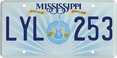 MS license plate LYL253