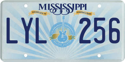 MS license plate LYL256