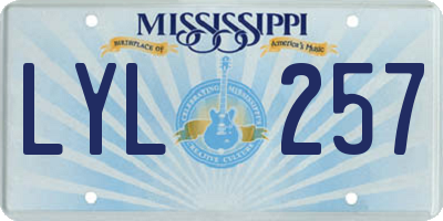 MS license plate LYL257
