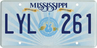 MS license plate LYL261