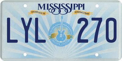 MS license plate LYL270