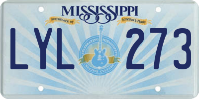MS license plate LYL273