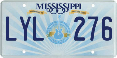 MS license plate LYL276
