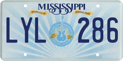 MS license plate LYL286