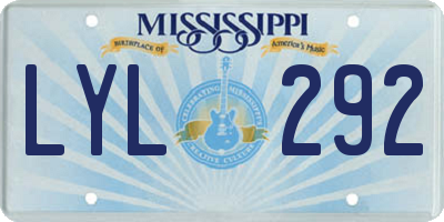 MS license plate LYL292