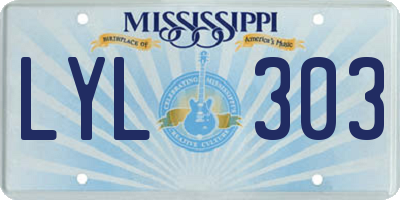 MS license plate LYL303