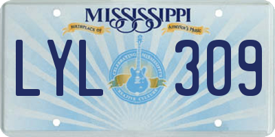 MS license plate LYL309
