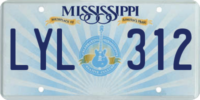 MS license plate LYL312