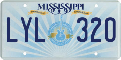 MS license plate LYL320