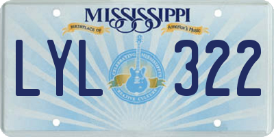 MS license plate LYL322
