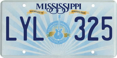 MS license plate LYL325