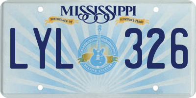 MS license plate LYL326