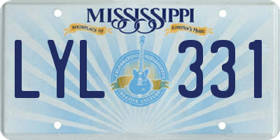 MS license plate LYL331