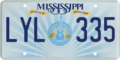 MS license plate LYL335