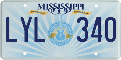 MS license plate LYL340