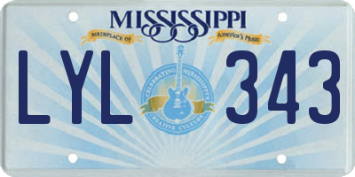 MS license plate LYL343