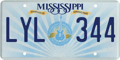 MS license plate LYL344