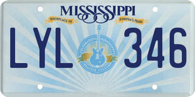 MS license plate LYL346