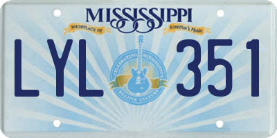 MS license plate LYL351