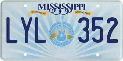 MS license plate LYL352